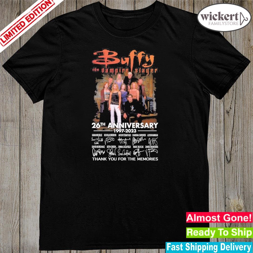 Official buffy The Vampire Slayer 26th Anniversary 1997 – 2023 Thank You For The Memories T-Shirt