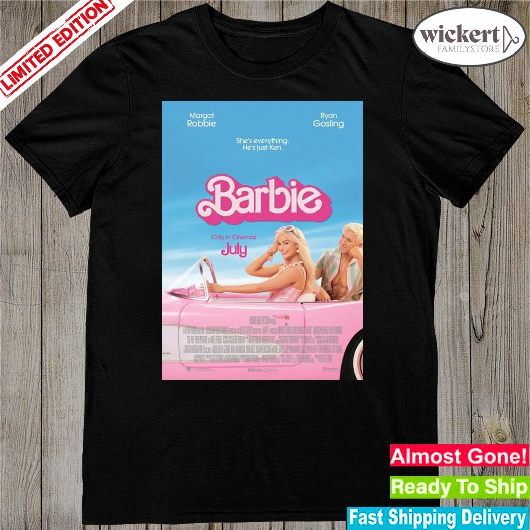 Official cheap margot robbie ryan gosling barbie movie poster shirt