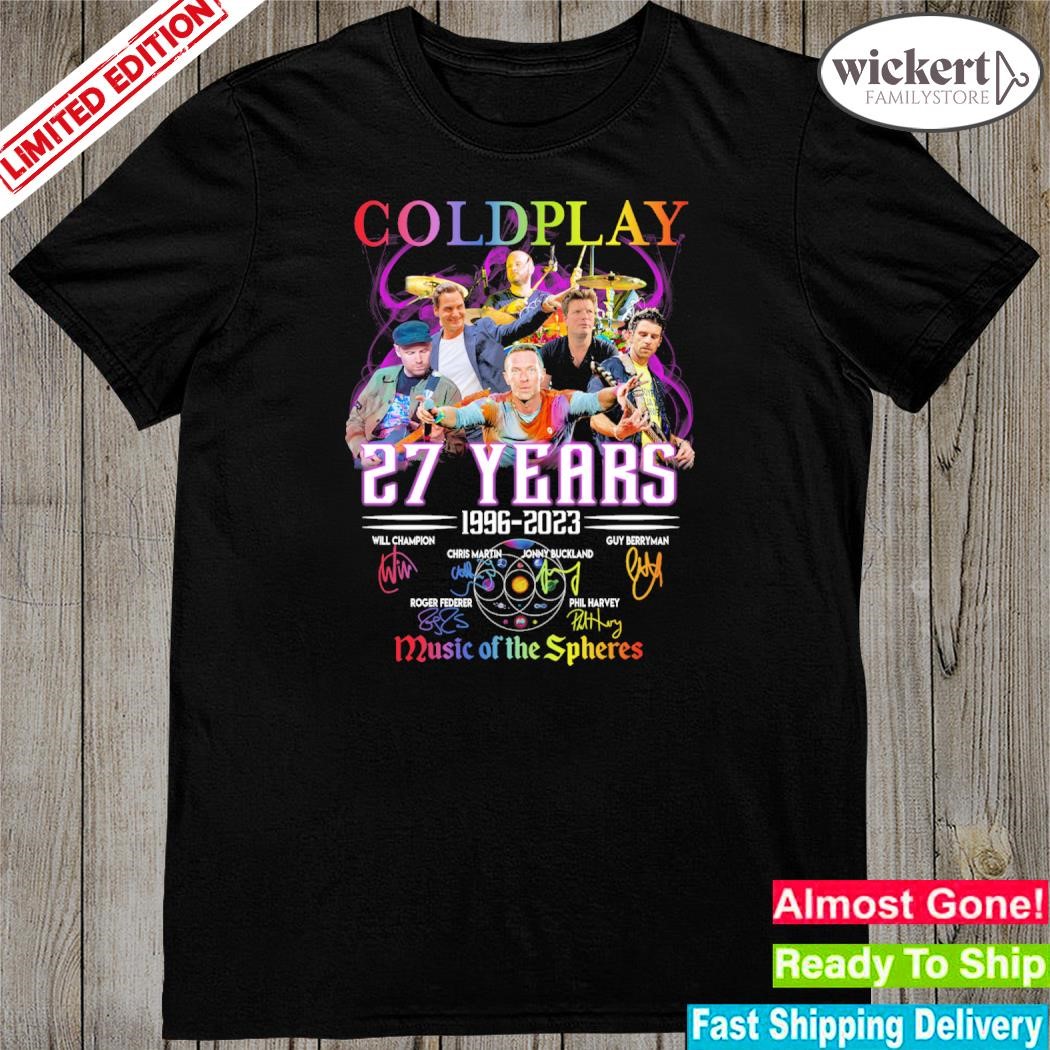 Official coldplay 17 years 1996 2023 music of the spheres shirt