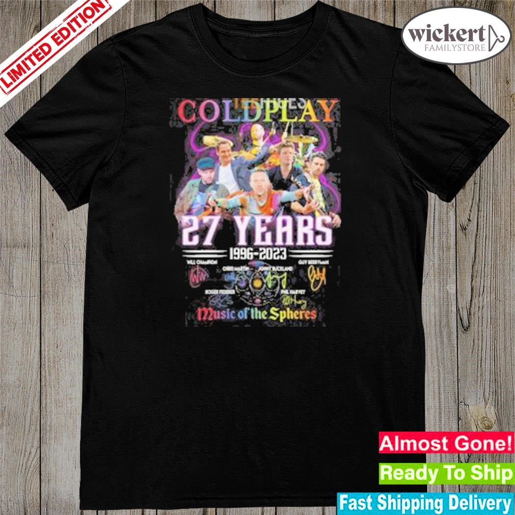 Official coldplay 27 years anniversary 1996-2023 shirt