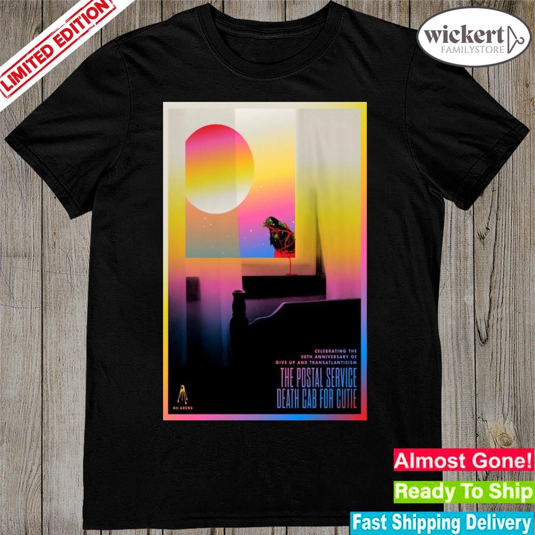 Official death cab for cutie celebbrating the 20th anniversary of give up and transatlanticiism 2023 poster shirt