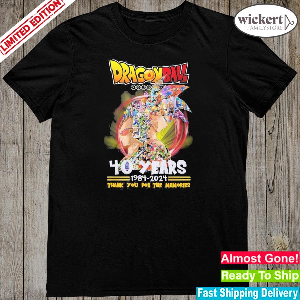 Official dragon ball 40 years 1984 – 2024 thank you for the memories shirt