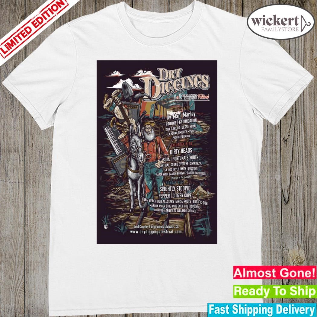 Official dry diggings music festival 2023 poster shirt
