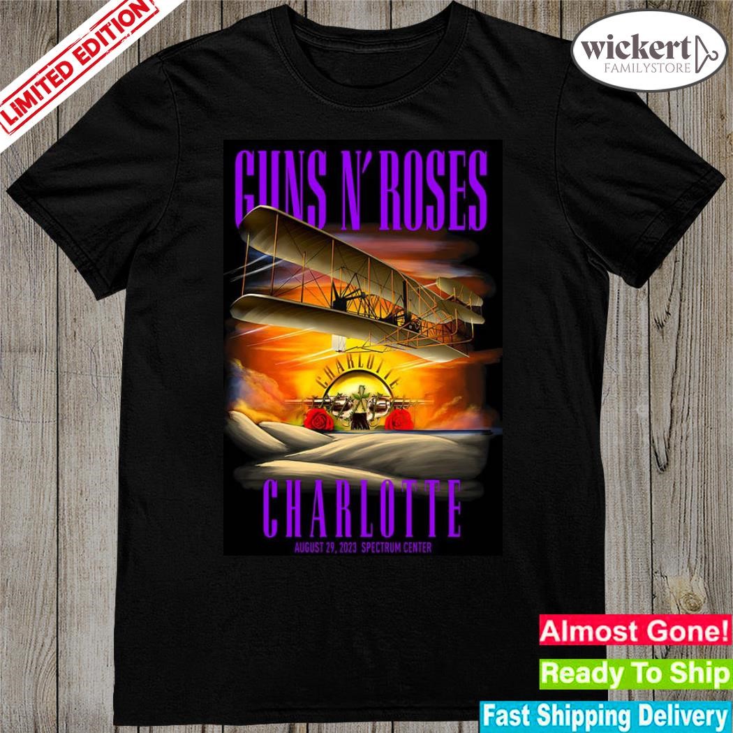 Official guns N' Roses Tour Charlotte Aug 29 2023 Poster shirt