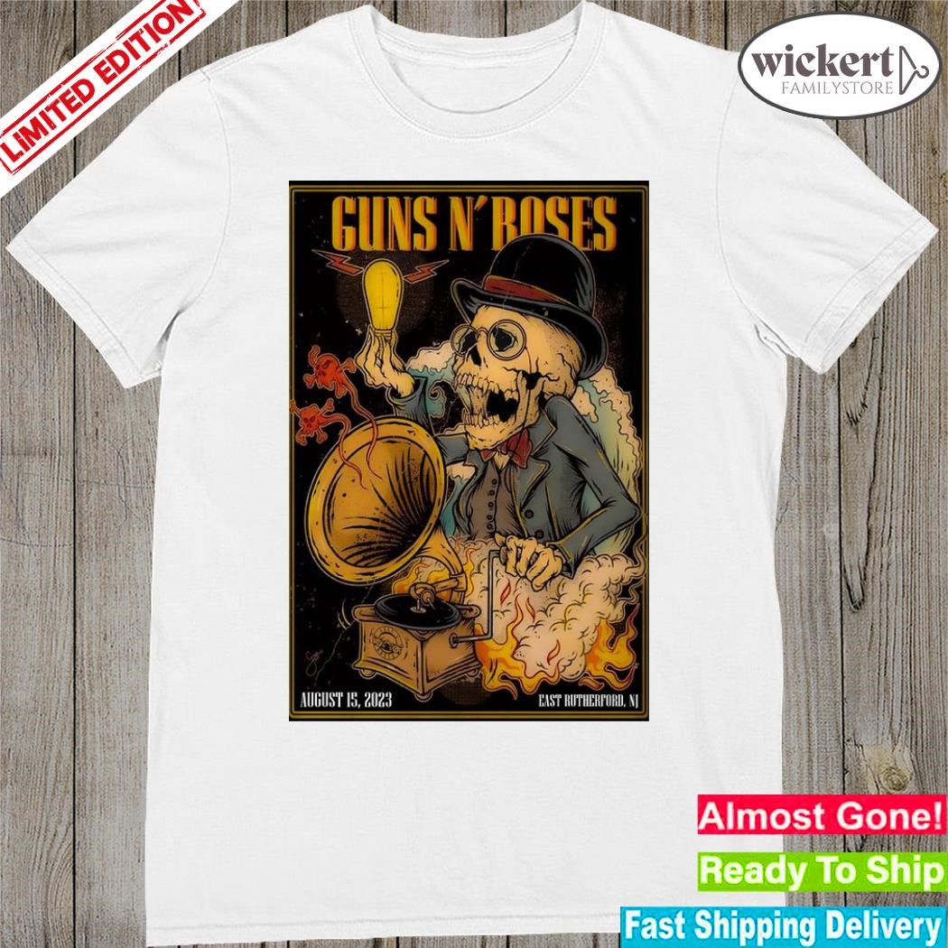Official guns n' roses metlife stadium in east rutherford new jersey august 15 2023 event poster shirt