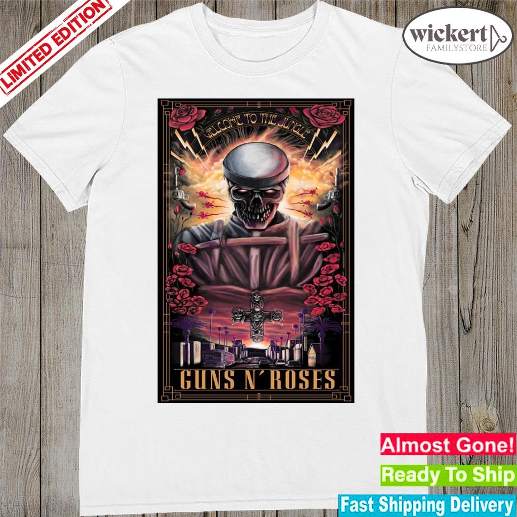 Official guns n' roses welcome to the jungle 2023 poster t-shirt