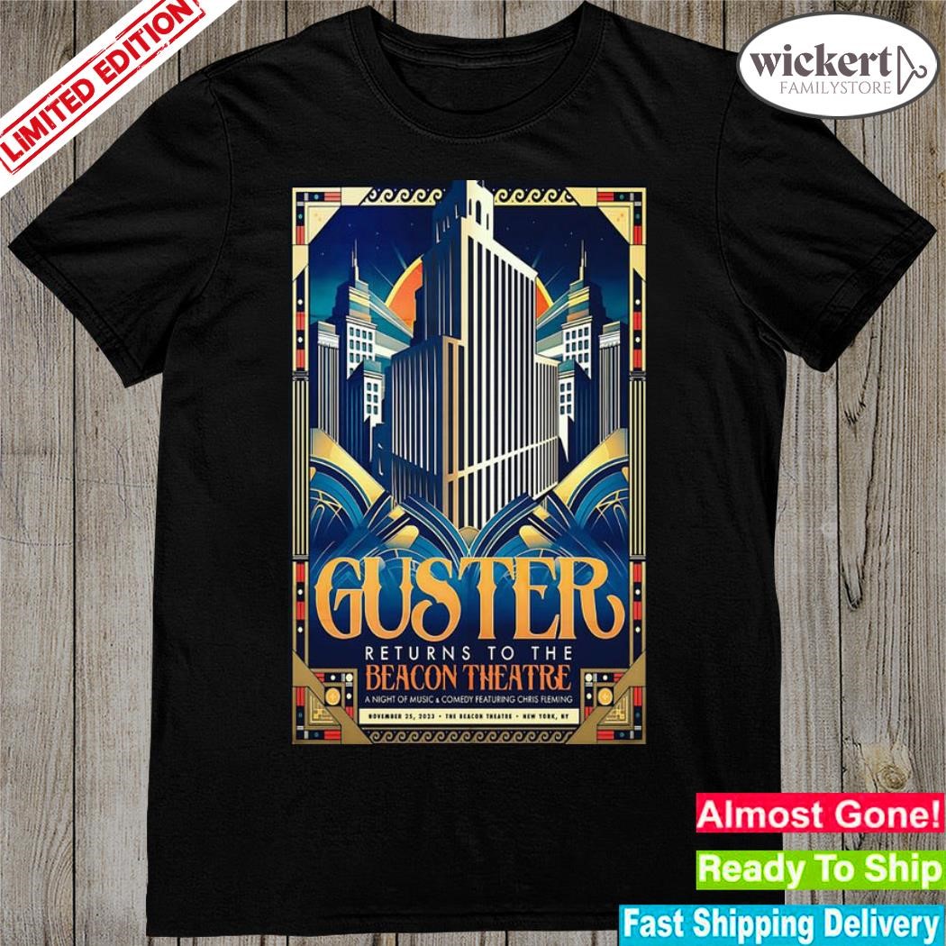 Official guster november 25 2023 the beacon theatre new york ny tour poster shirt