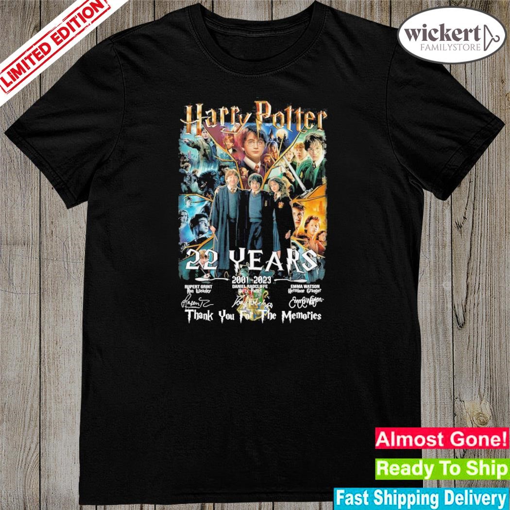 Official harry potter 22 years 1001 2023 thank you for the memories shirt