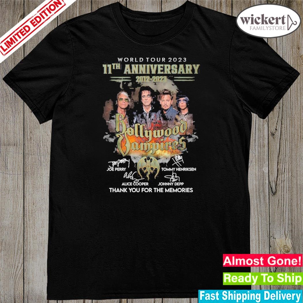 Official hollywood vampires world tour 2023 t-shirt