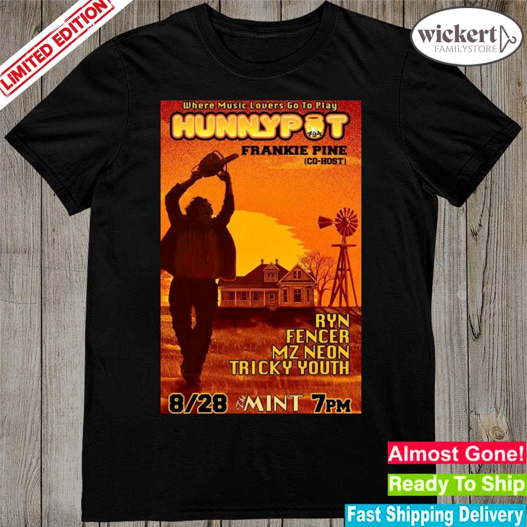 Official hunnypot ryn fencer mz neon tricky youth 2023 tour poster shirt