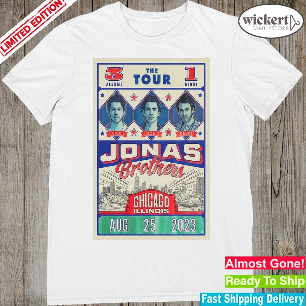 Official jonas brothers the tour chicago Illinois 08.25.2023 poster shirt