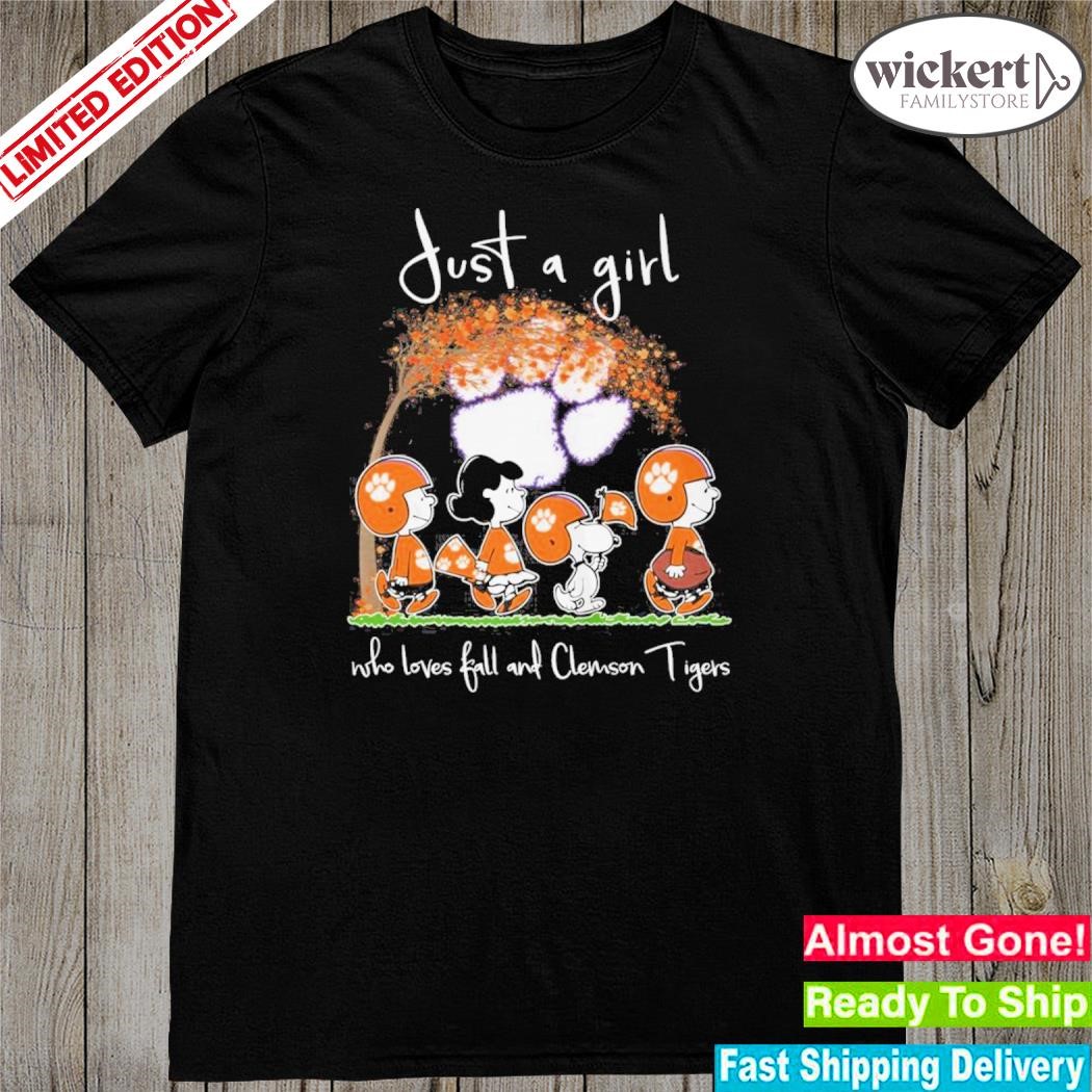 Official just A Girl Who Loves Fall And Clemson Tigers Sports T-Shirt