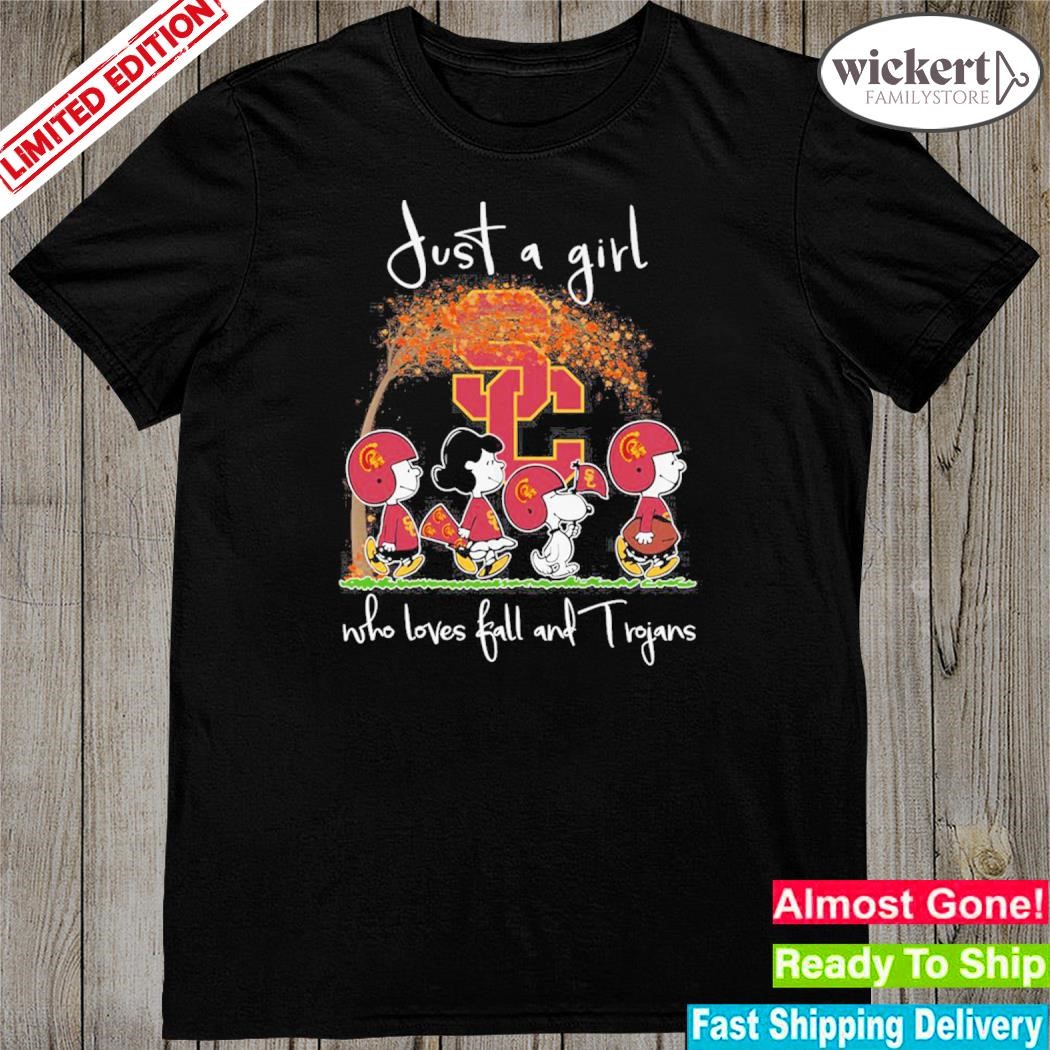 Official just a girl who loves fall and trojans shirt
