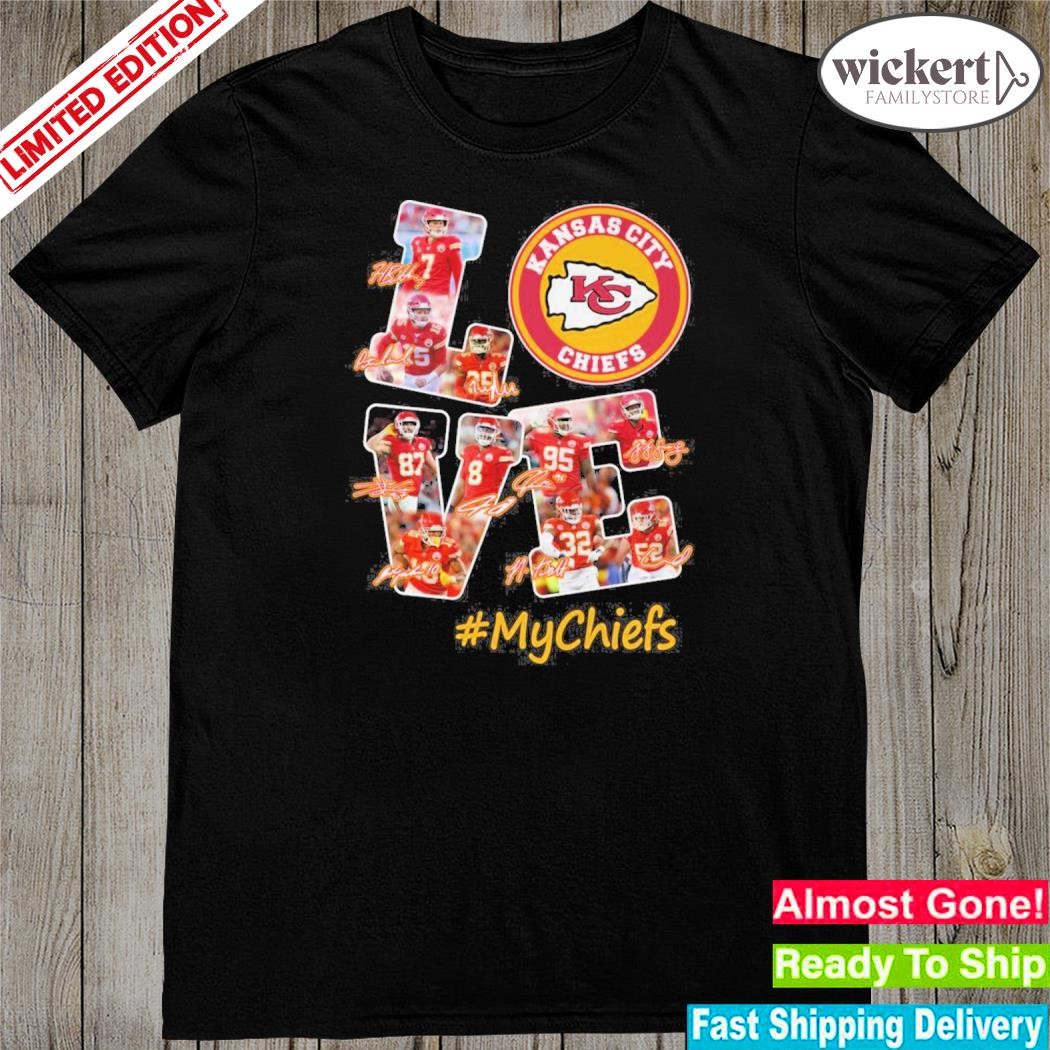 Official kansas City Love MyChiefs Signatures T-Shirt