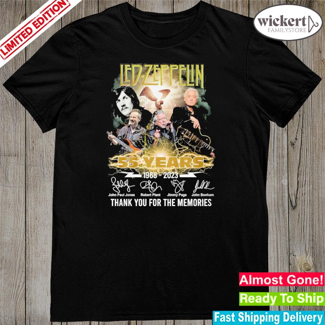 Official led Zeppelin 55 years 1968 2023 memories shirt