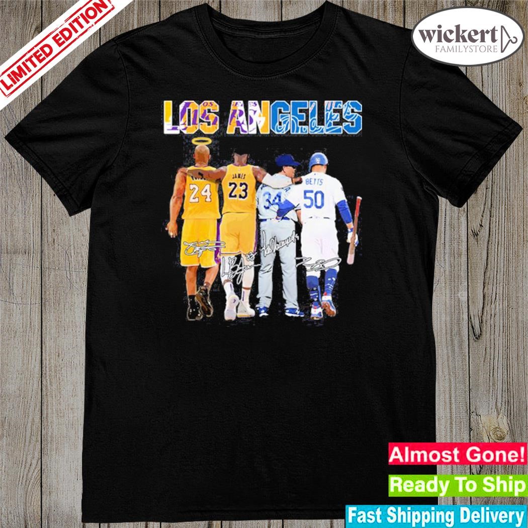 Official los angeles Lakers Kobe Bryant lebron james and Dodgers betts shirt