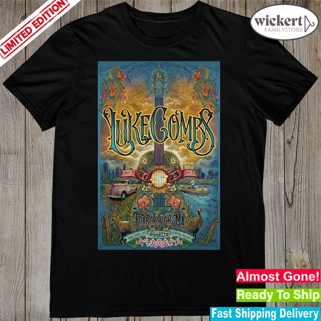 Official luke combs jul 21 and 22 2023 foxborough ma poster shirt