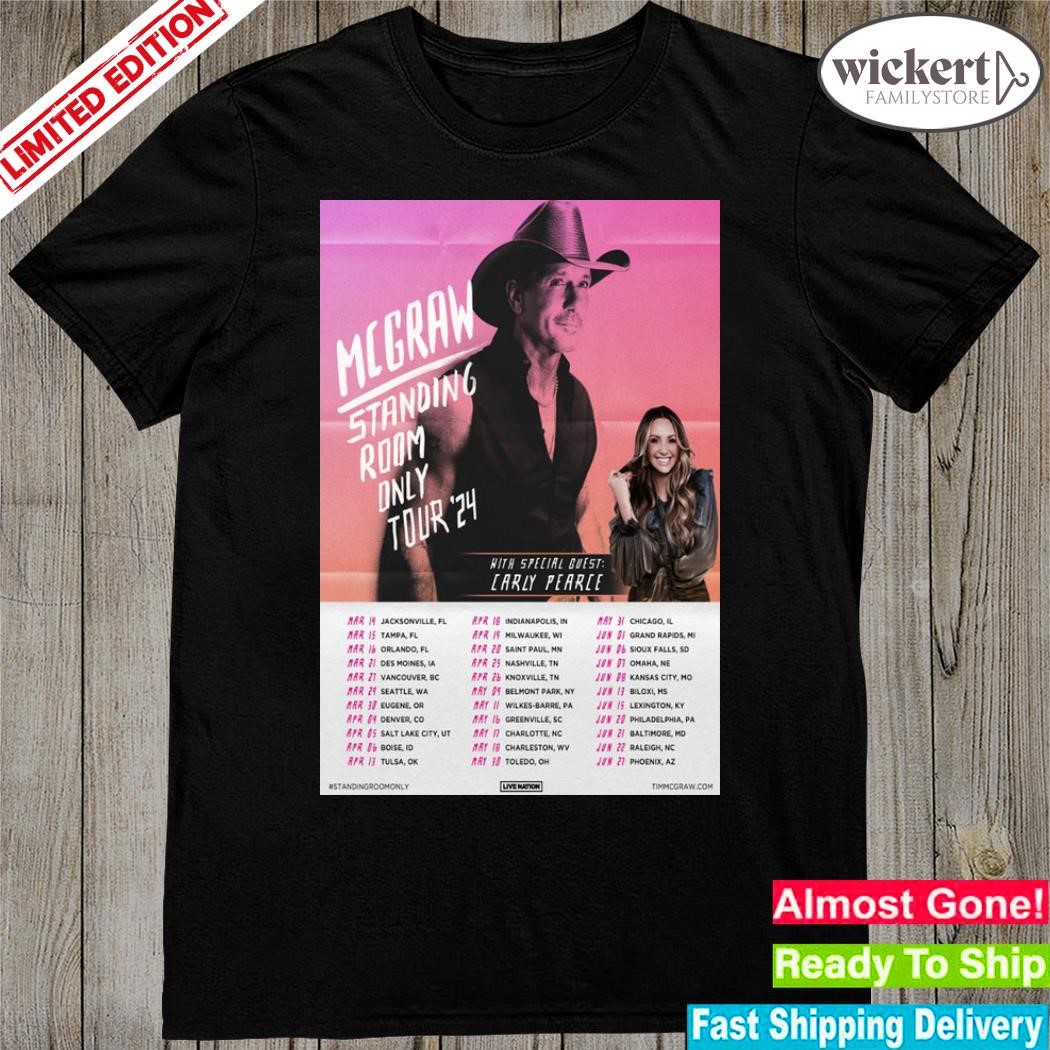 Official mcgraw standing room only tour 2024 carly pearce poster shirt
