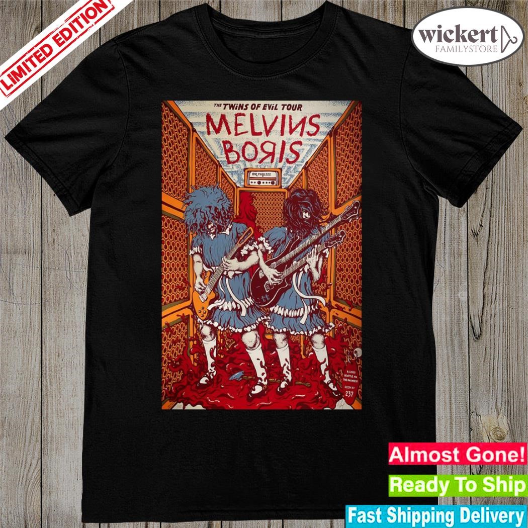 Official melvins Boris Concert September 1, 2023 The Showbox Seattle, WA Poster shirt