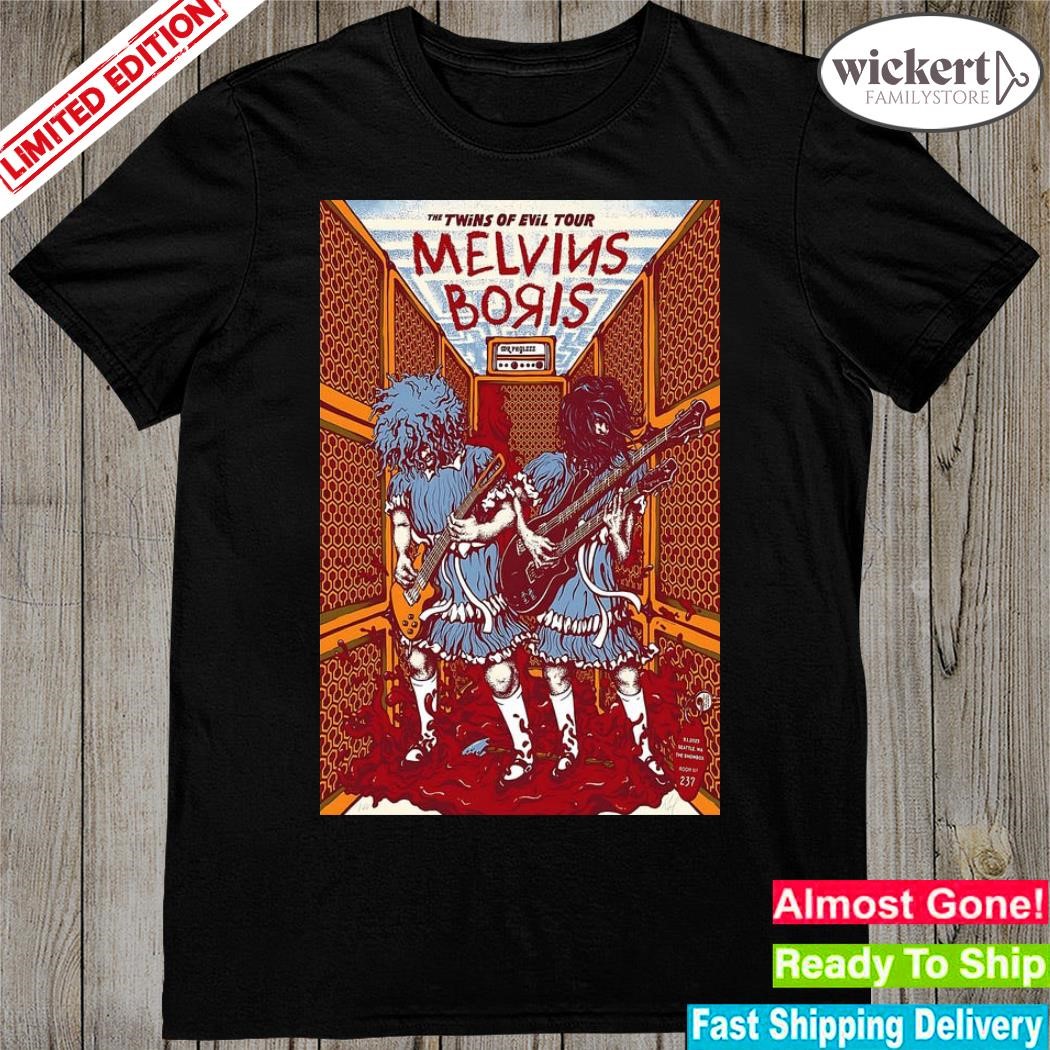 Official melvins and Boris Seattle, WA Tour 2023 Poster shirt