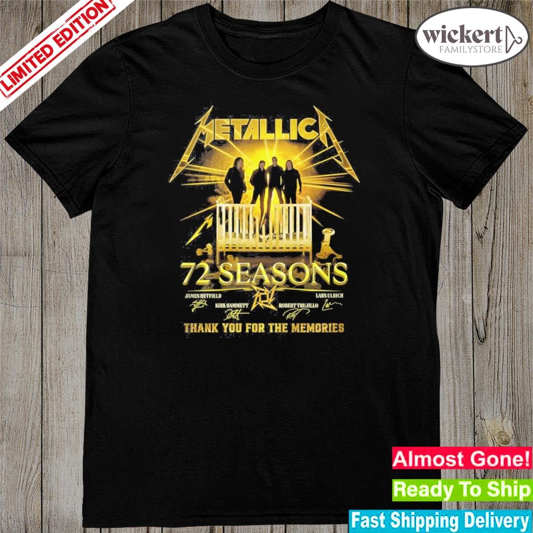 Official metallica 72 seasons thank you for the memories shirt