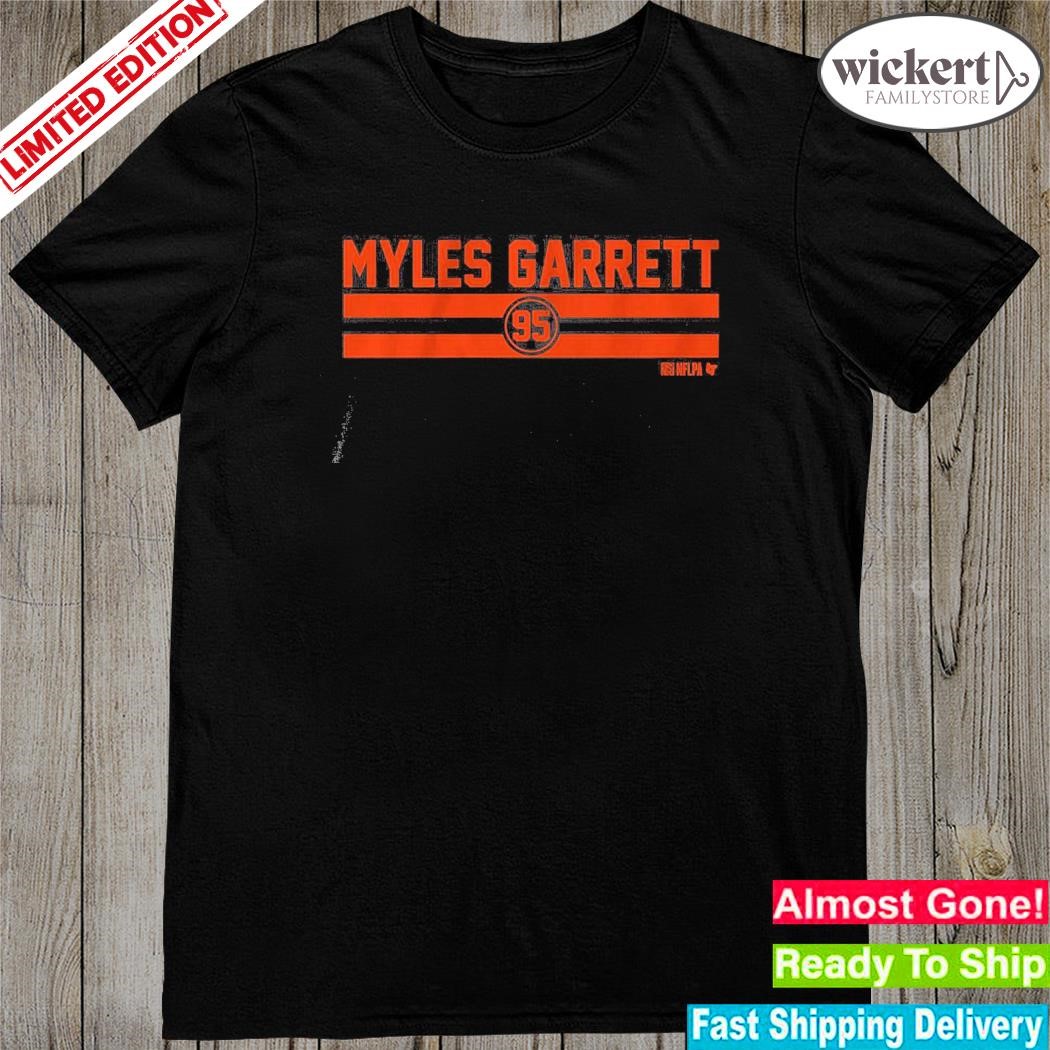 Official myles Garrett Name Number Stripe Shirt