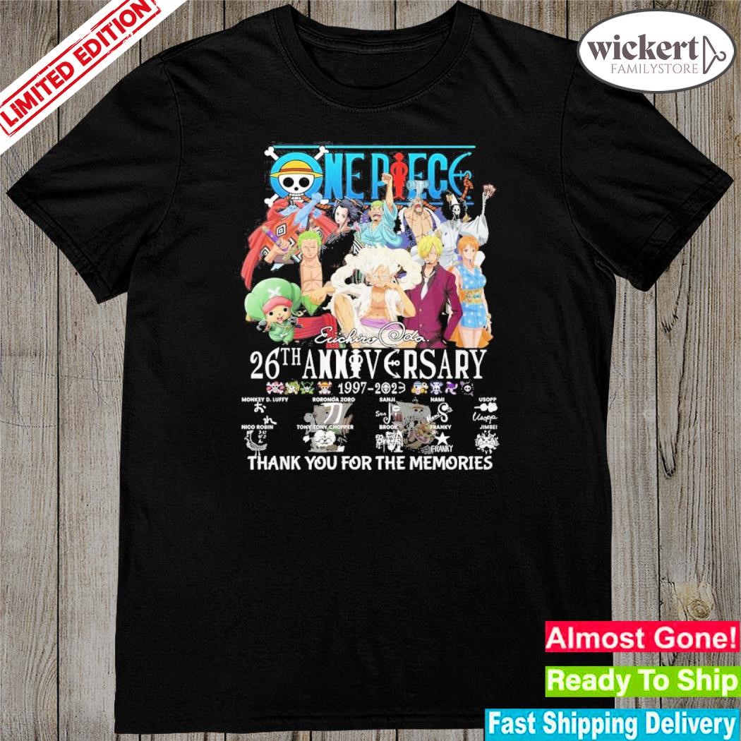 Official one piece 26th anniversary 1997 – 2023 thank you for the memories shirt