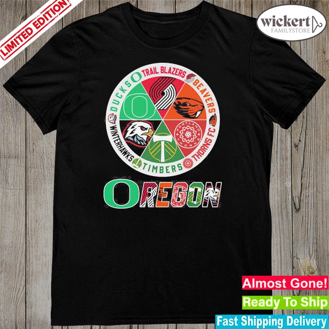 Official oregon circle logo sport teams ducks blazers beavers timbers shirt