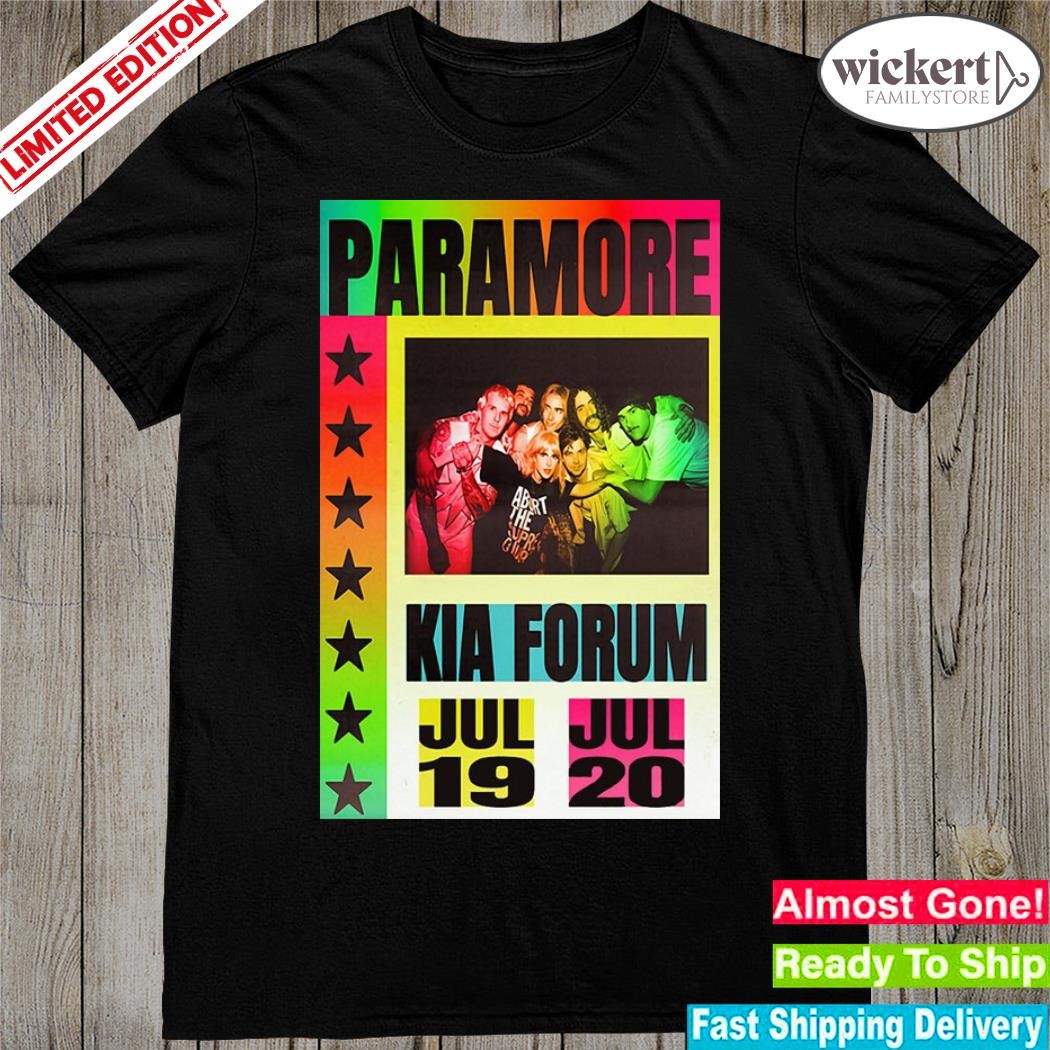 Official paramore at kia forum inglewood ca us july 19 20 2023 shirt