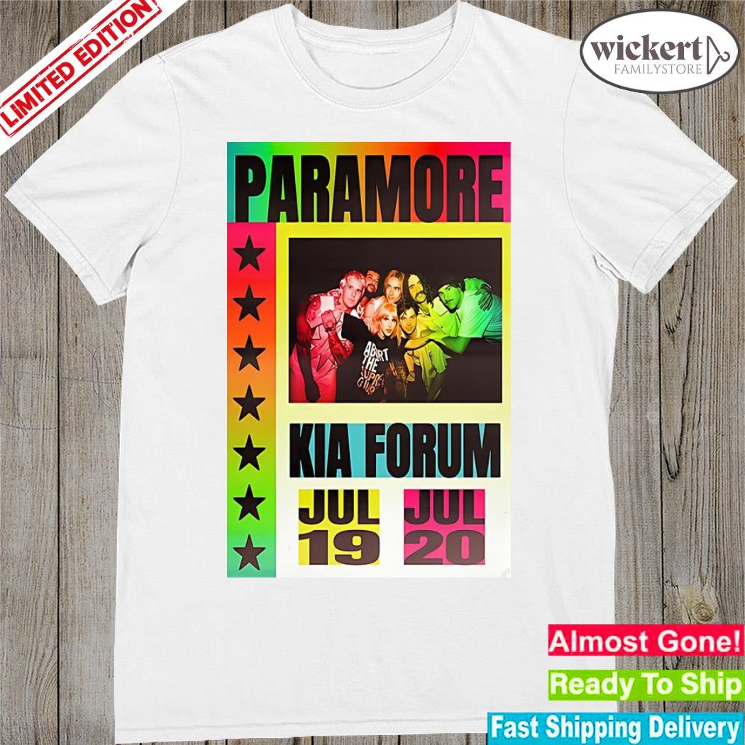 Official paramore kia forum on july 19 and 20 2023 poster shirt