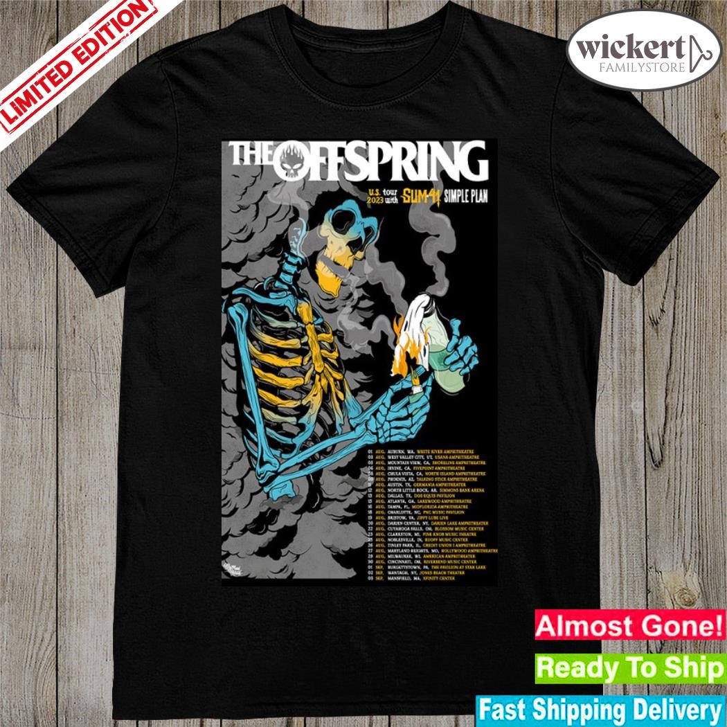 Official poster the offspring 2023 tour us with sum 41 and simple plan shirt