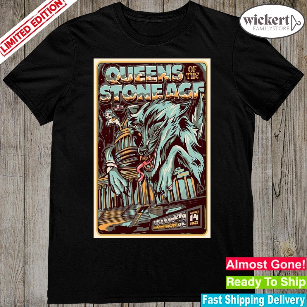 Official queens of the stone age 2023 tour the anthem poster shirt