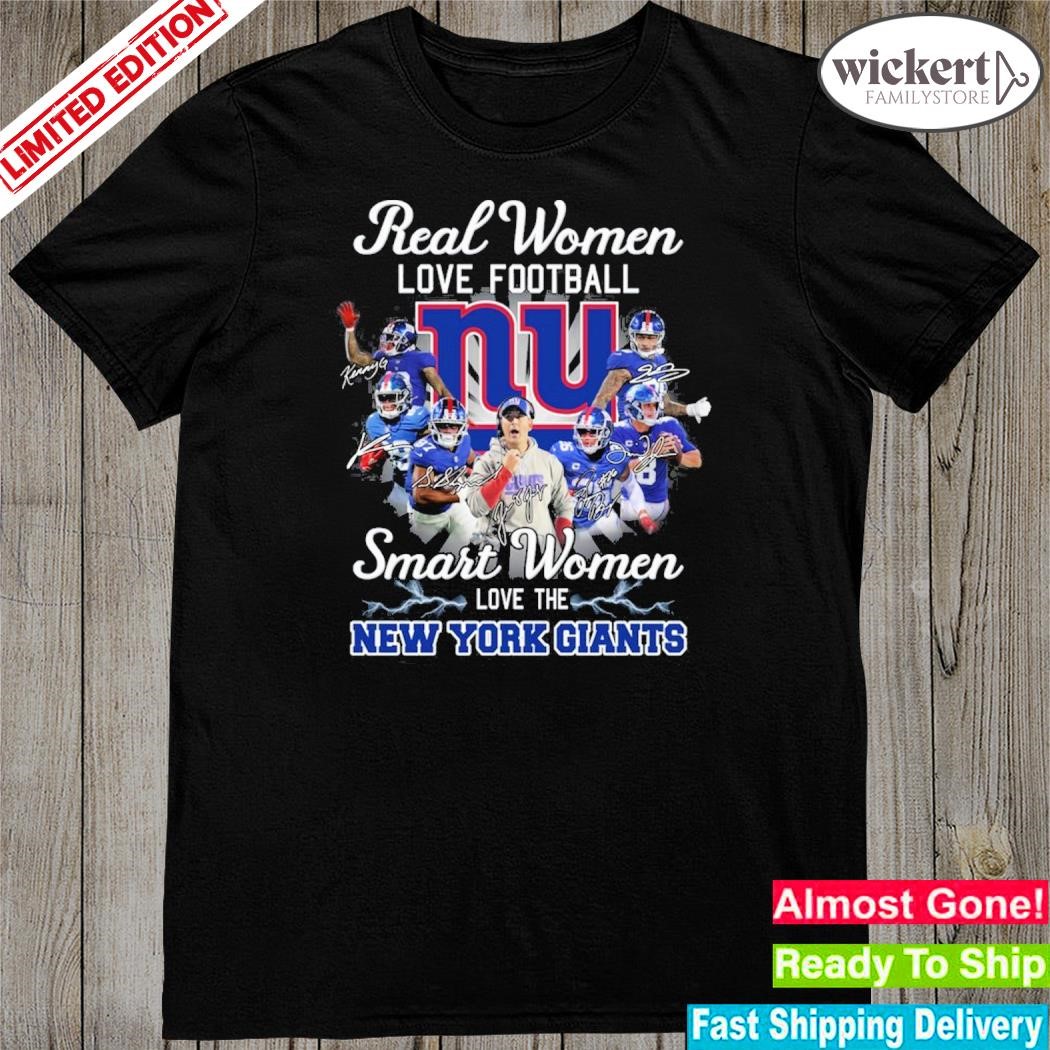 Official real women love Football smart women love the new york giants champion shirt
