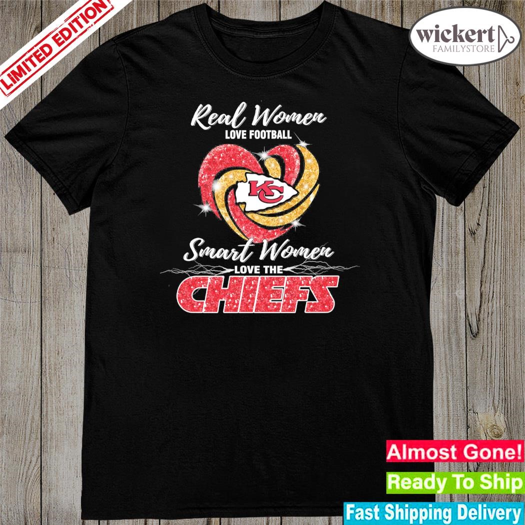 Official real women love football smart women love the chiefs heart 2023 shirt