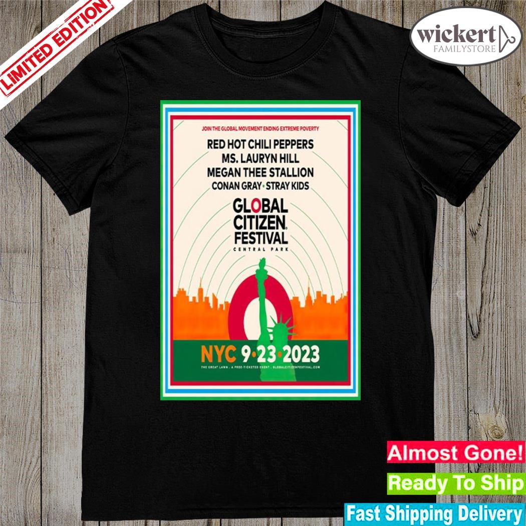 Official red hot chilI peppers sept. 23 global citizen in central park poster shirt