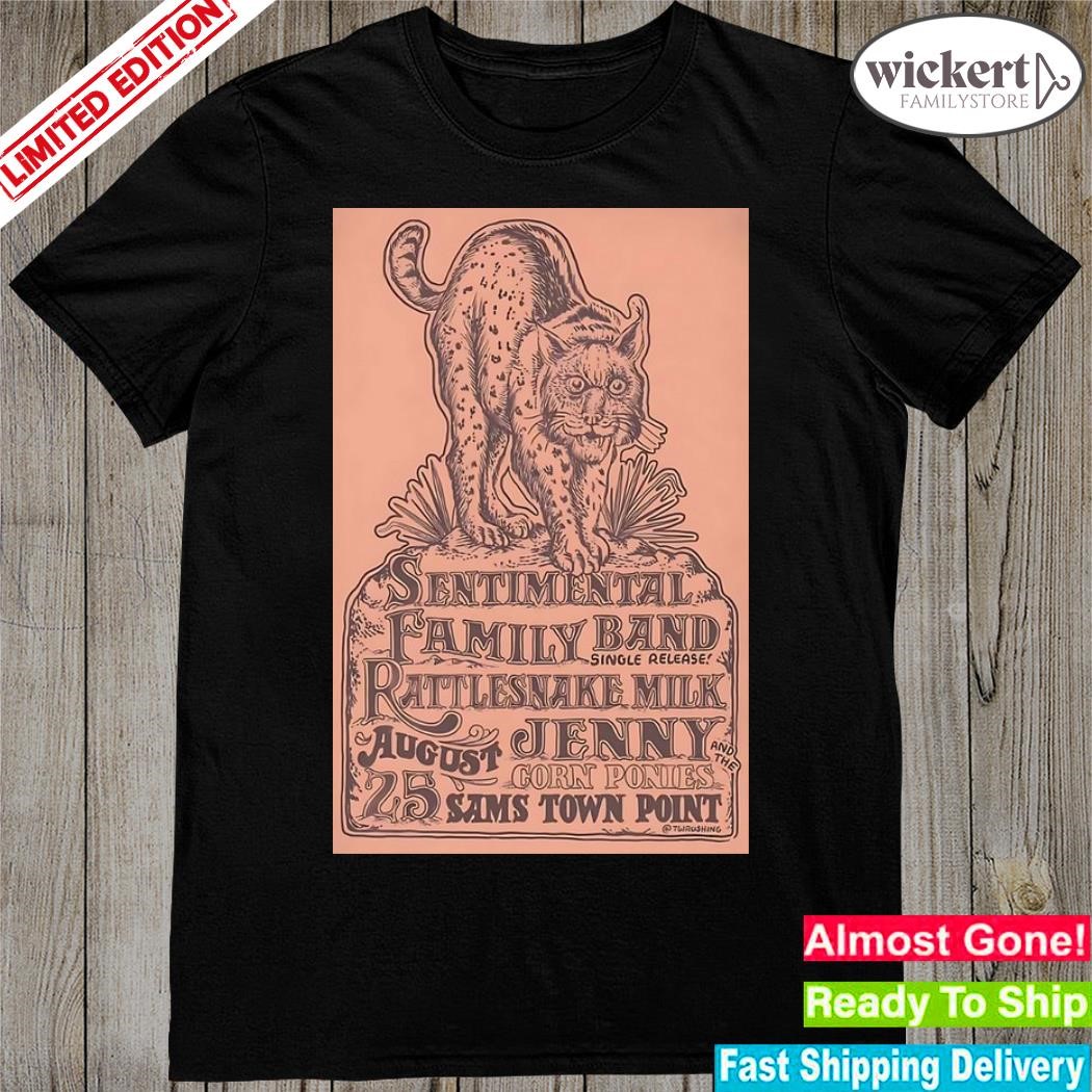 Official sentimental family band in austin at sam's town point august 25 2023 poster shirt