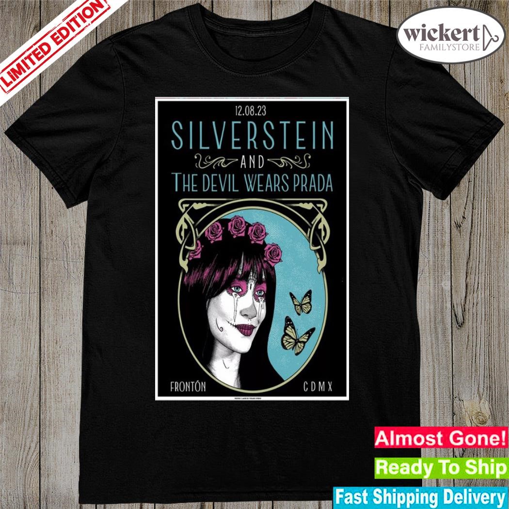 Official silverstein rock band and the devil wears prada frontón cdmx saturday 12 august 2023 poster shirt
