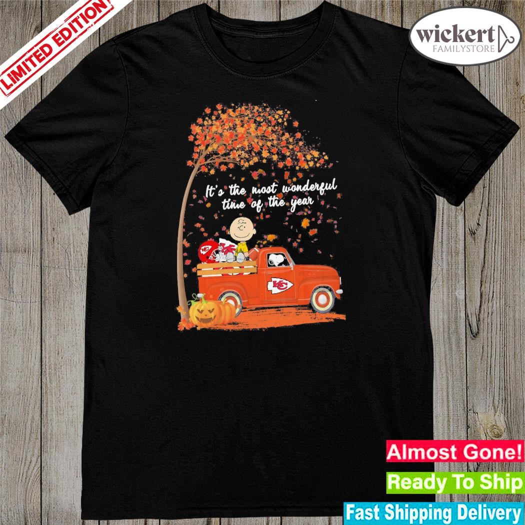 Official snoopy And Charlie Brown Halloween Kansas City Chiefs It’s The Most Wonderful Time Of The Year T-shirt