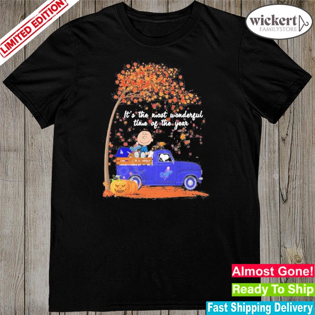 Official snoopy And Charlie Brown Los Angeles Dodgers It’s The Most Wonderful Time Of The Year Shirt