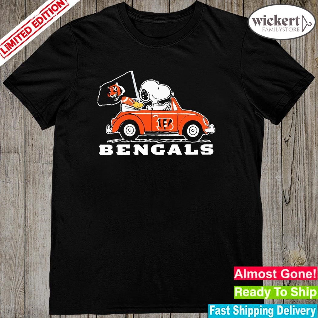 Official snoopy and Woodstock car flag bengals shirt