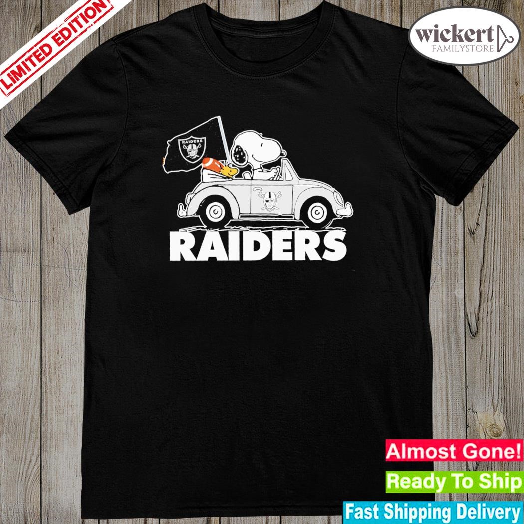 Official snoopy and Woodstock car flag raiders shirt