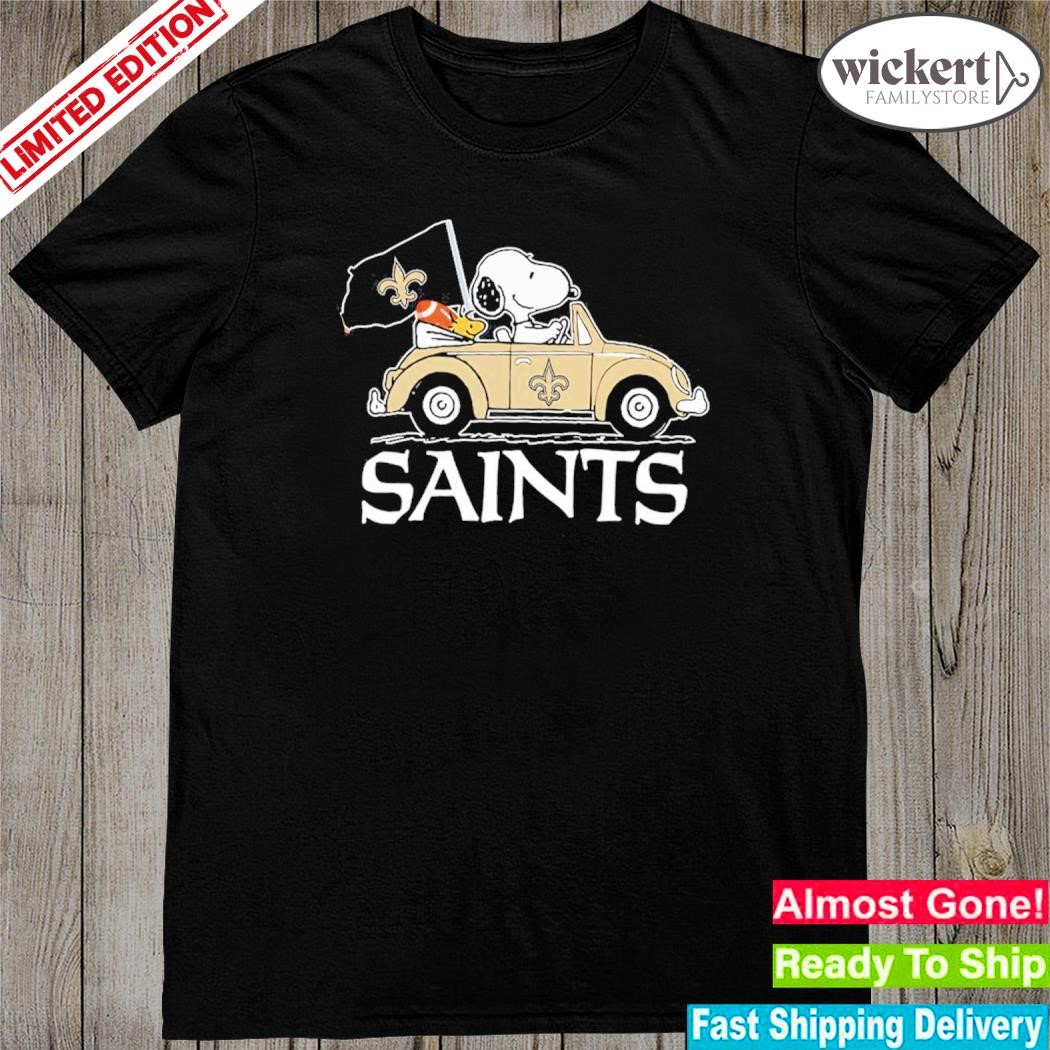Official snoopy and Woodstock car flag saints shirt