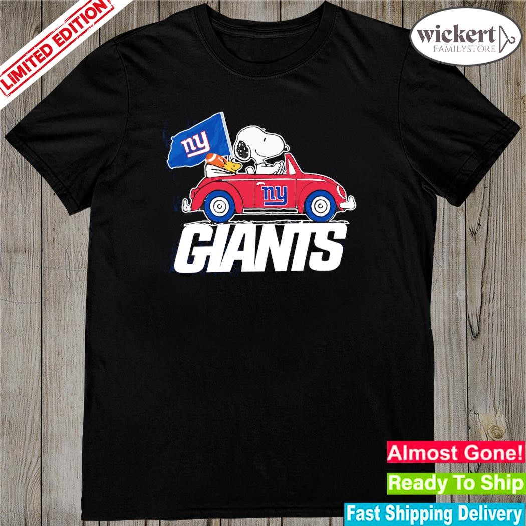 Official snoopy and woodstock car flag giants shirt