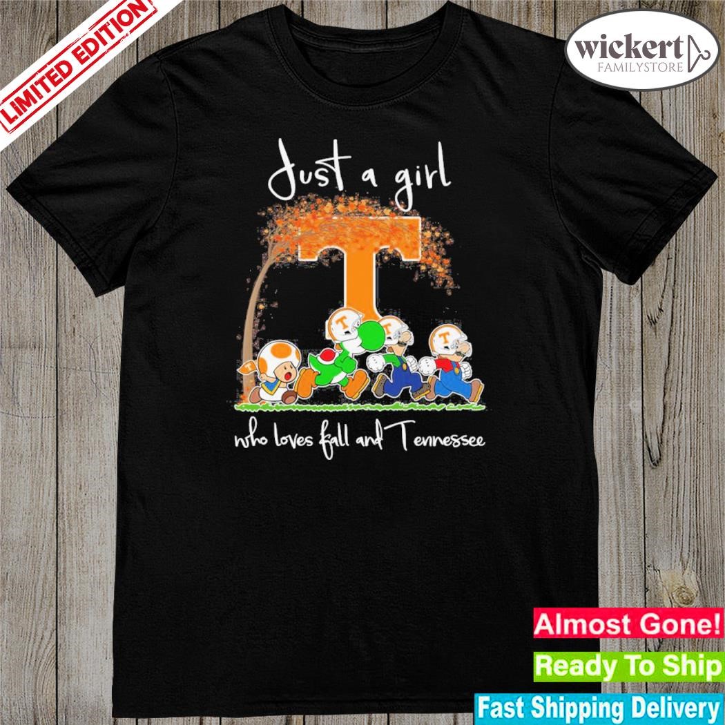 Official super Mario Just A Girl Who Loves Fall And Tennessee Volunteers shirt