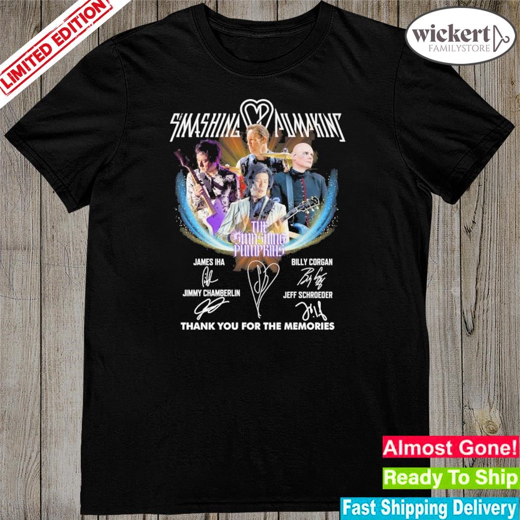 Official the Smashing Pumpkins Signature Thank You For The Memories T-Shirt