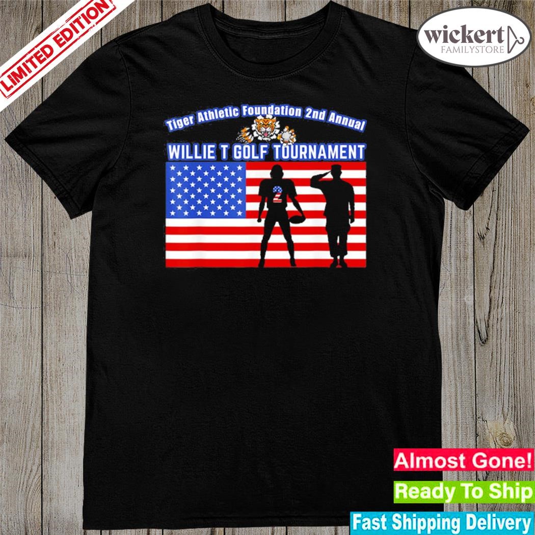 Official willie t golf American flag tiger shirt