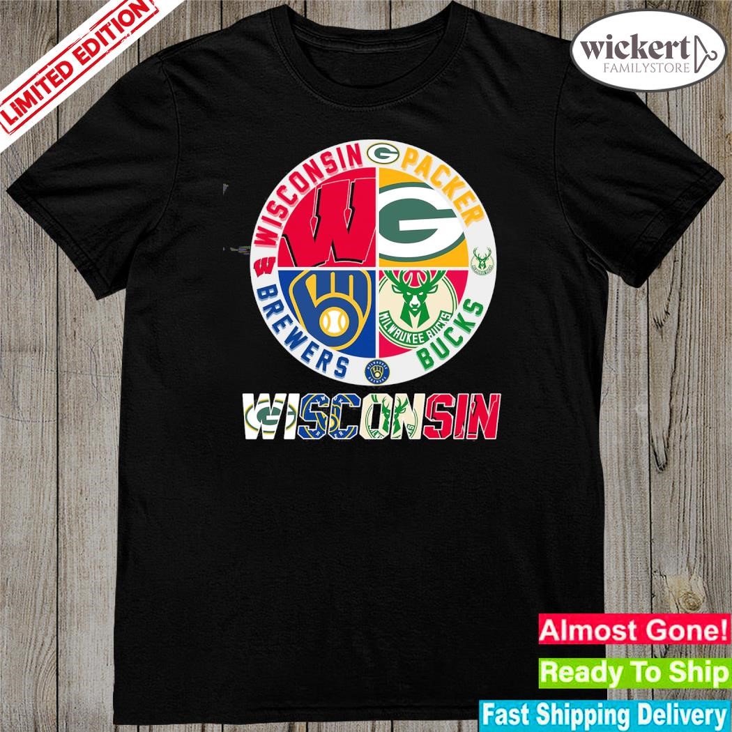 Official wisconsin city logo wisconsin and brewers and bucks and packer shirt logo shirt