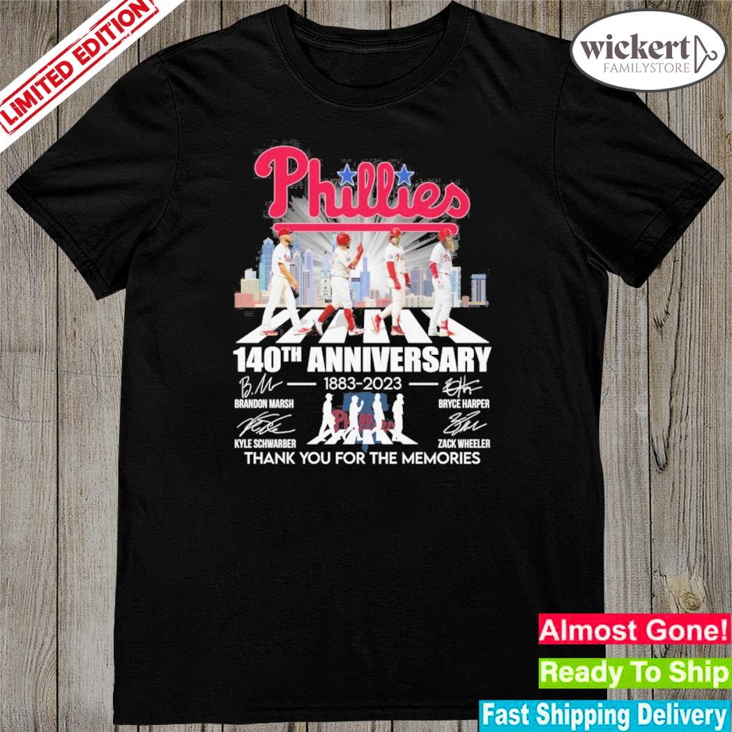 Phillies 140th anniversary 1883 2923 thank you for the memories shirt