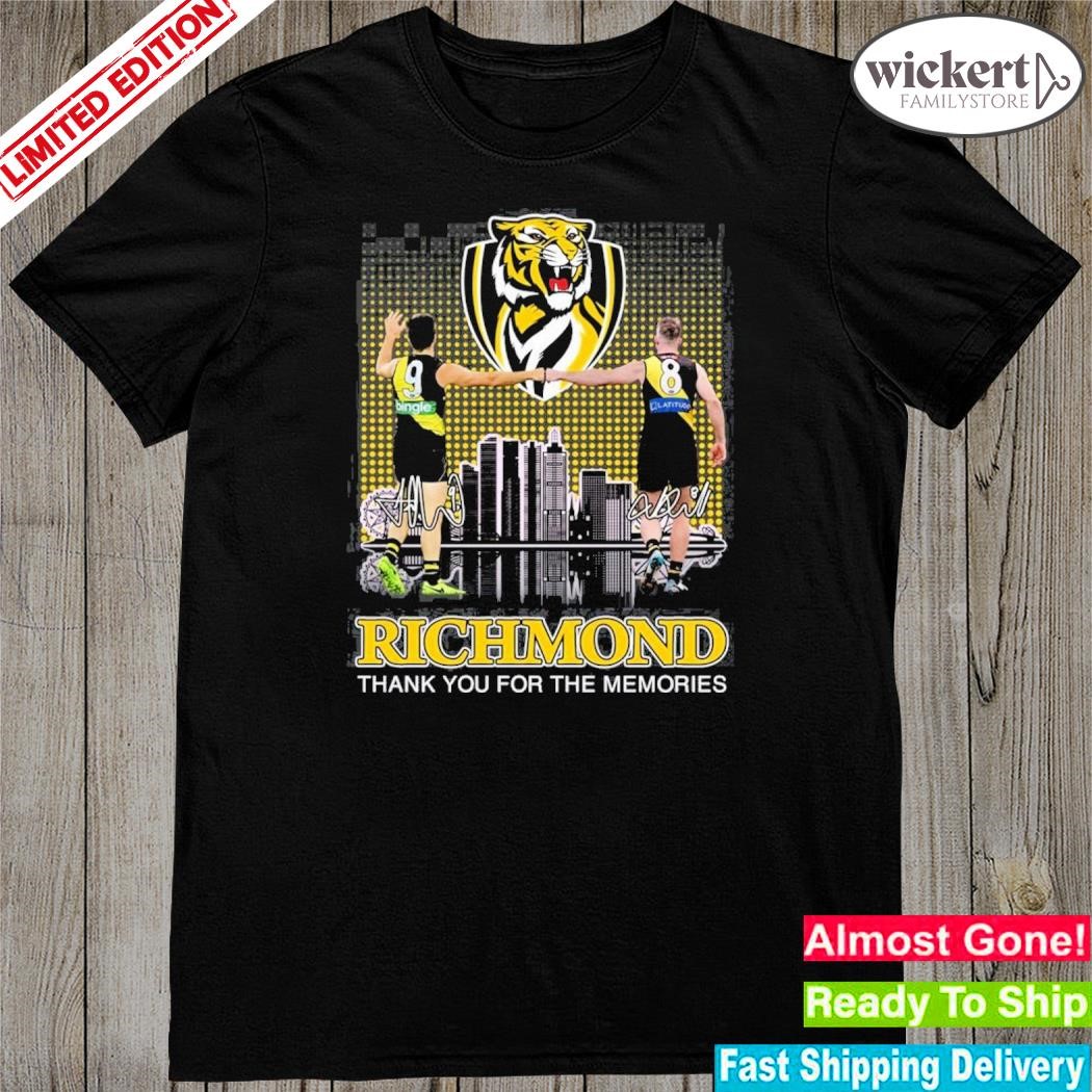 Richmond Football Club Thank You For The Memories Signatures City Skylines Shirt