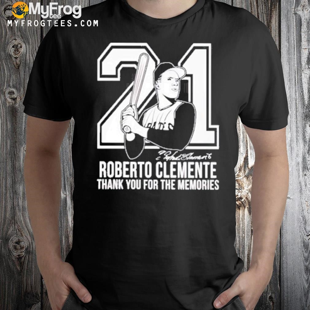 Roberto Clemente 21 thank you for the memories signature shirt